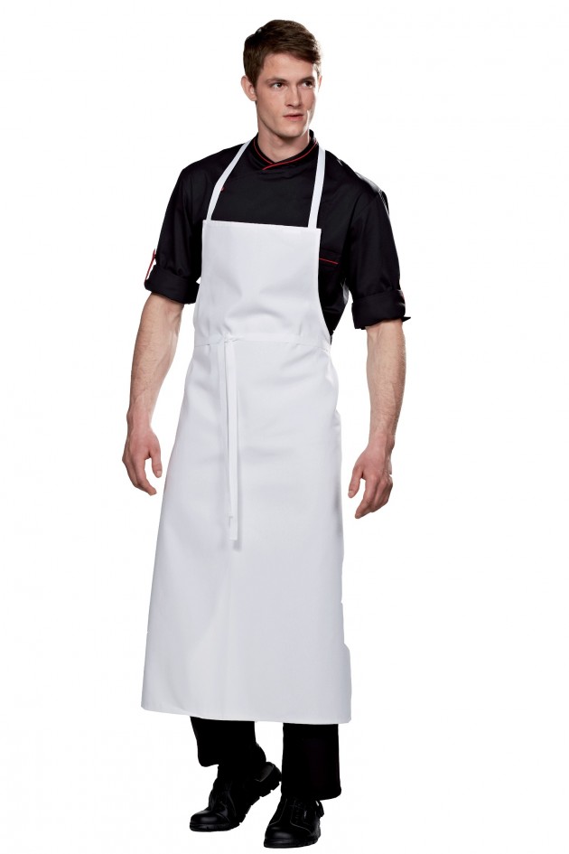 black and white apron